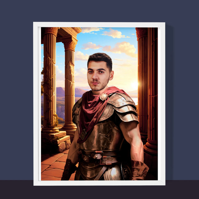 Koninklijk Portret: Strijder - Afdruk Met Frame 30X40 (Verticaal)