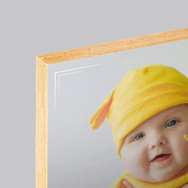 Geboorteakte Van Kind: Metriek Kader - Afdruk Op Hout (Verticaal)