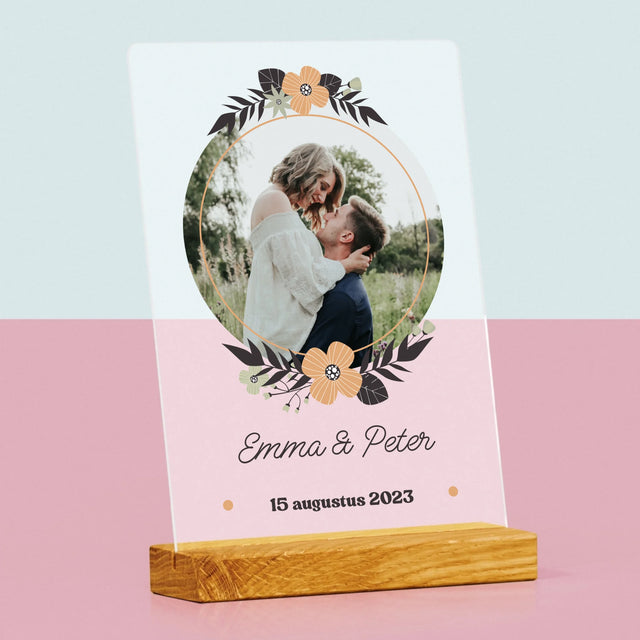 Foto En Handtekening: Verliefd - Afdruk Op Acrylglas (Verticaal)