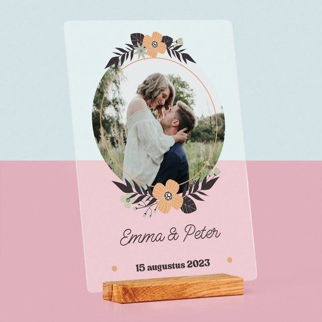 Foto En Handtekening: Verliefd - Afdruk Op Acrylglas (Verticaal)