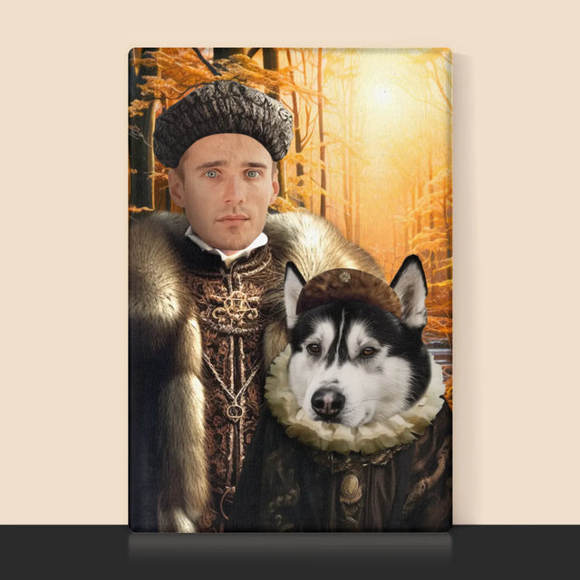 Koninklijk Portret: Adel Op Jacht - Afdruk Met Frame 30X40 (Verticaal)