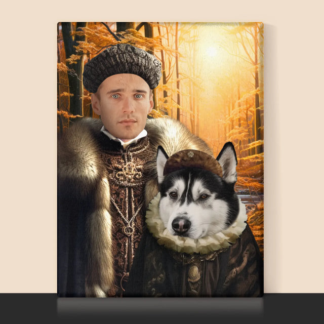 Koninklijk Portret: Adel Op Jacht - Afdruk Met Frame 30X40 (Verticaal)