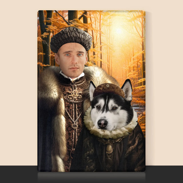 Koninklijk Portret: Adel Op Jacht - Afdruk Met Frame 30X40 (Verticaal)