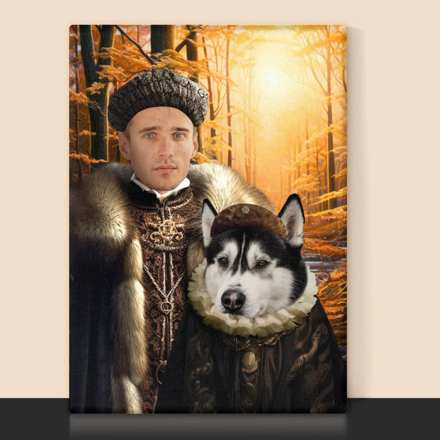 Koninklijk Portret: Adel Op Jacht - Afdruk Met Frame 30X40 (Verticaal)