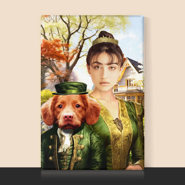 Koninklijk Portret: Dame Tijdens Wandeling - Afdruk Met Frame 30X40 (Verticaal)