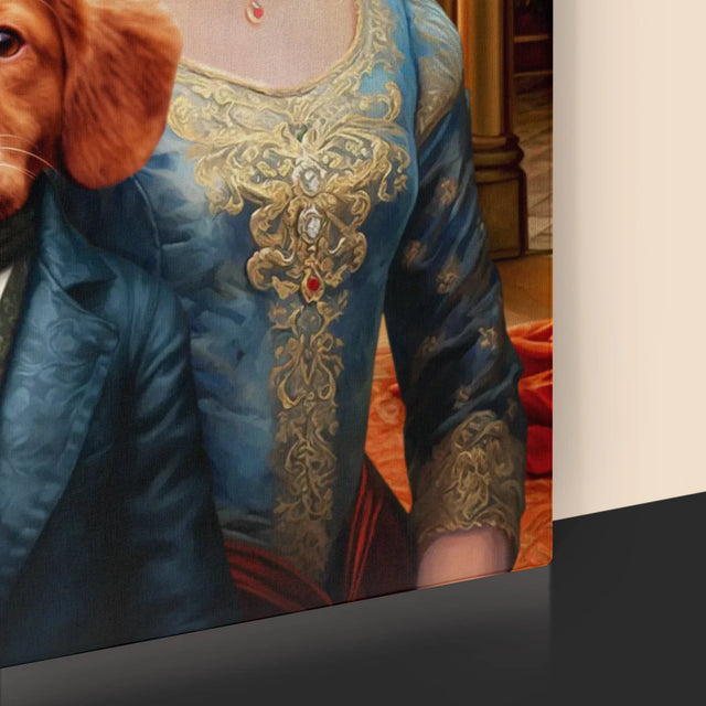 Koninklijk Portret: Hertogin Met Huisdier - Afdruk Met Frame 30X40 (Verticaal)