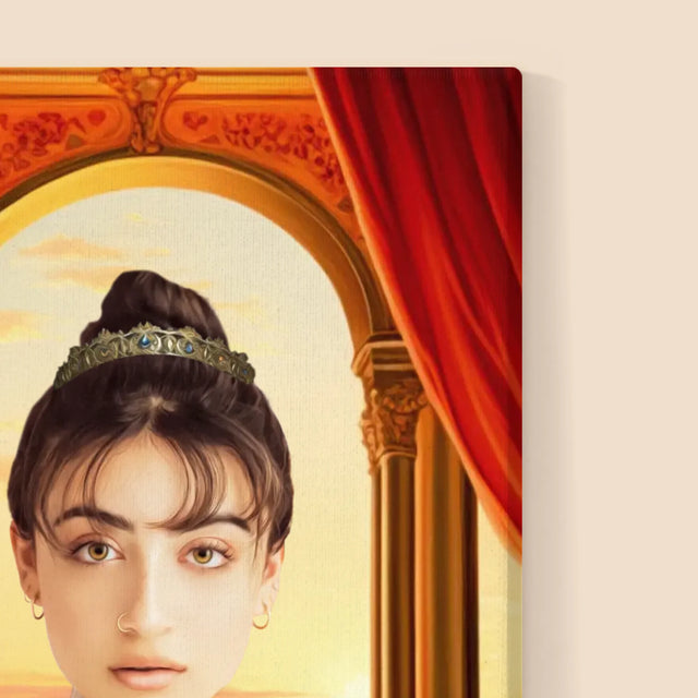 Koninklijk Portret: Hertogin Met Huisdier - Afdruk Met Frame 30X40 (Verticaal)