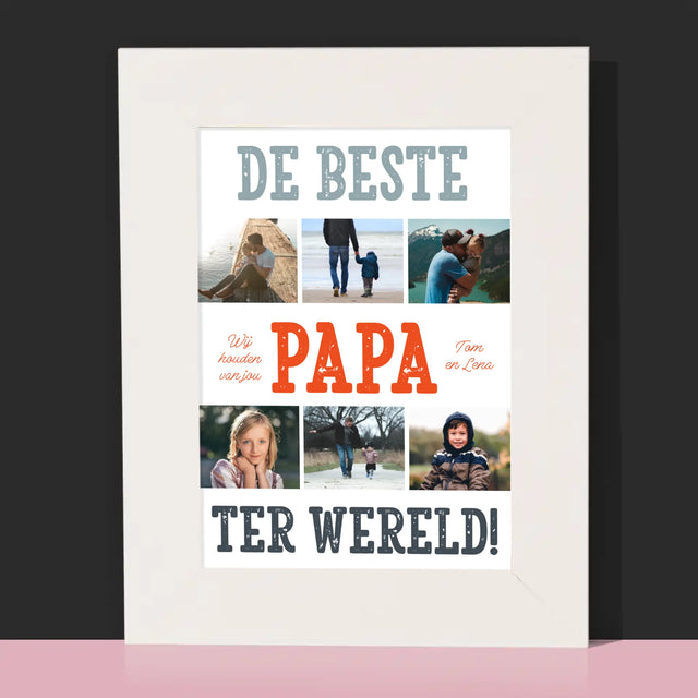 Fotocollage: De Beste Papa Ter Wereld, Foto'S - Fotokader (Horziontaal)