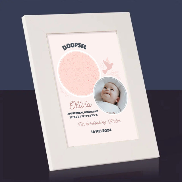 Starrenkaart: Doopsel - Fotokader (Horziontaal)