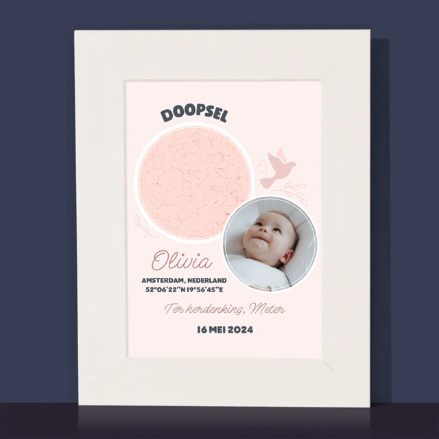 Starrenkaart: Doopsel - Fotokader (Horziontaal)