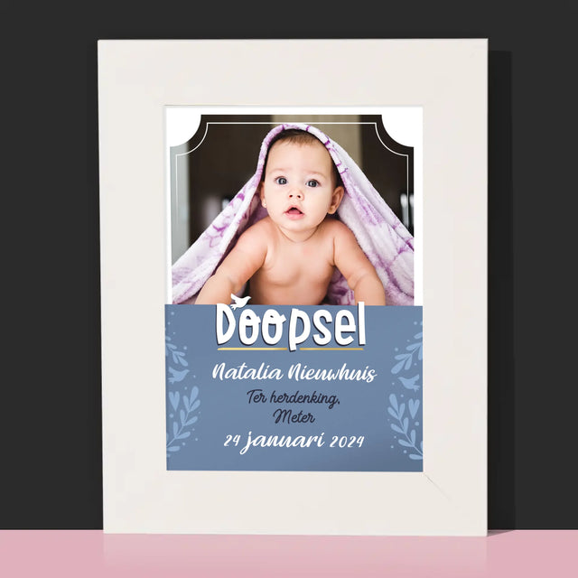 Foto En Handtekening: Doopsel - Fotokader (Horziontaal)