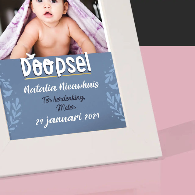 Foto En Handtekening: Doopsel - Fotokader (Horziontaal)
