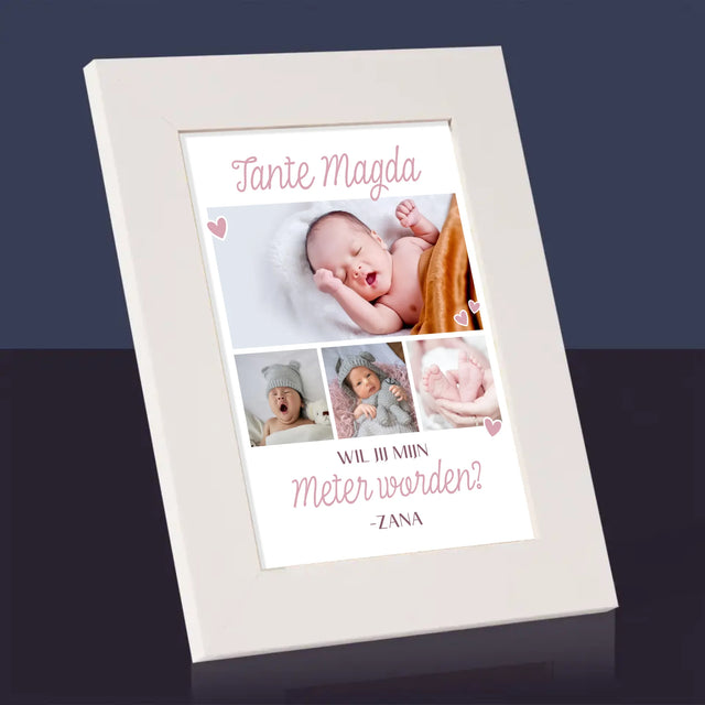 Fotocollage: Wil Jij Mijn Meter Worden? - Fotokader (Horziontaal)