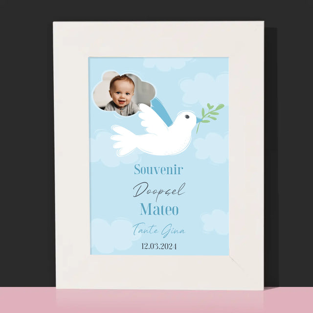 Foto En Handtekening: Souvenir Doopsel - Fotokader (Horziontaal)