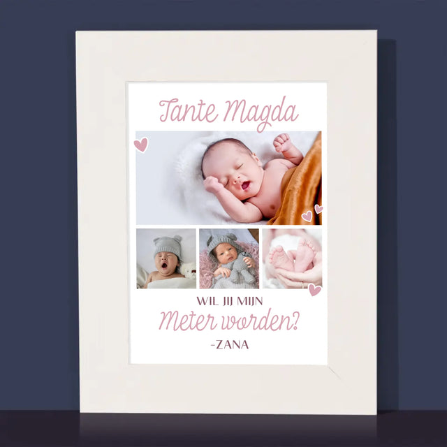 Fotocollage: Wil Jij Mijn Meter Worden? - Fotokader (Horziontaal)