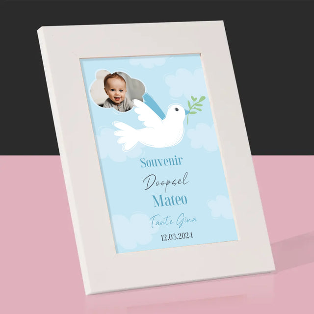Foto En Handtekening: Souvenir Doopsel - Fotokader (Horziontaal)