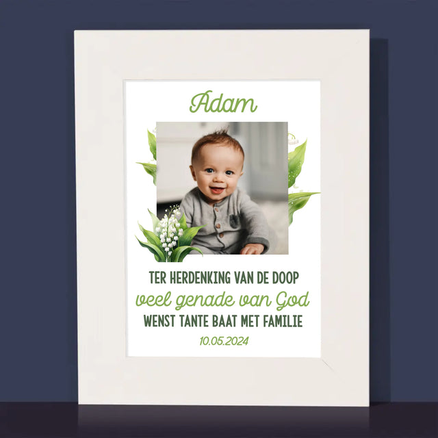 Foto En Handtekening: Ter Herdenking Van De Doop, Lelietje-Van-Dalen - Fotokader (Horziontaal)