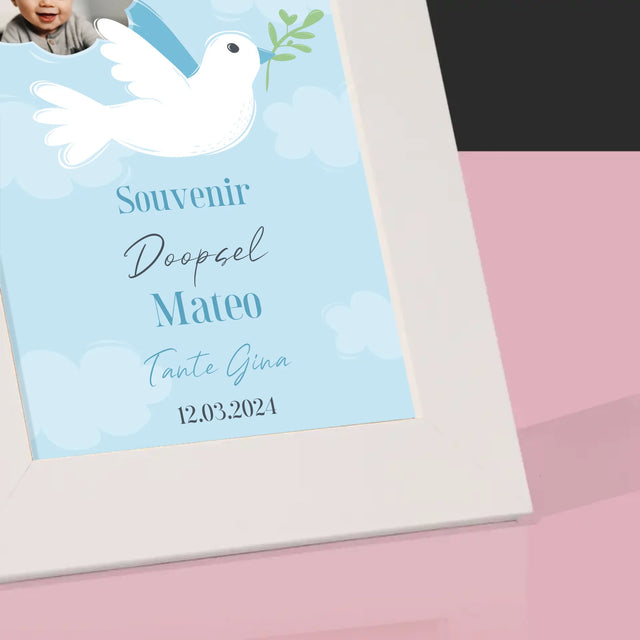 Foto En Handtekening: Souvenir Doopsel - Fotokader (Horziontaal)