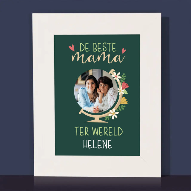 Foto En Handtekening: De Beste Mama Ter Wereld - Fotokader (Horziontaal)