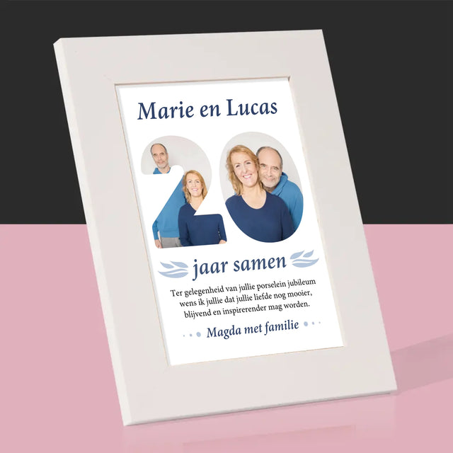 Woord Van Foto'S: 20Ste Huwelijksverjaardag - Fotokader (Horziontaal)