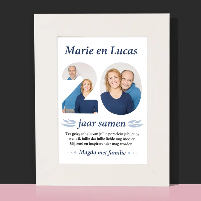 Woord Van Foto'S: 20Ste Huwelijksverjaardag - Fotokader (Horziontaal)