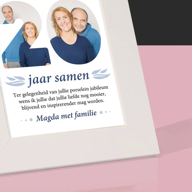 Woord Van Foto'S: 20Ste Huwelijksverjaardag - Fotokader (Horziontaal)