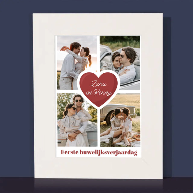 Fotocollage: 1 Jaar Samen - Fotokader (Horziontaal)