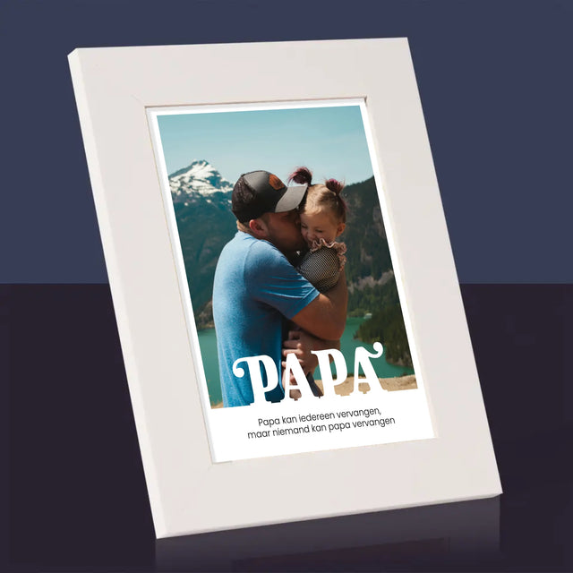 Foto En Handtekening: Onvervangbare Papa, Toewijding - Fotokader (Horziontaal)