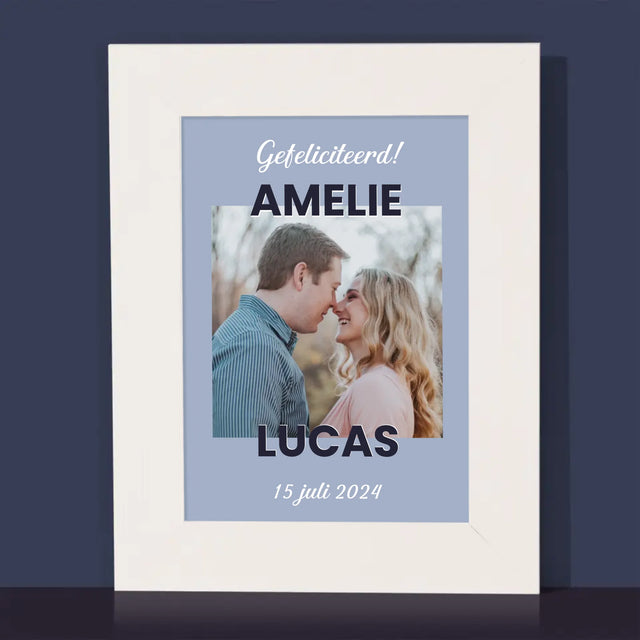 Foto En Handtekening: Huwelijkswensen - Fotokader (Horziontaal)