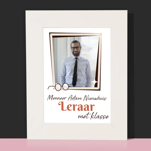 Foto En Handtekening: Leraar Met Klasse - Fotokader (Horziontaal)