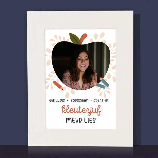 Foto En Handtekening: Kleuterjuf - Fotokader (Horziontaal)