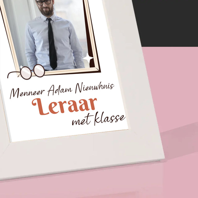 Foto En Handtekening: Leraar Met Klasse - Fotokader (Horziontaal)