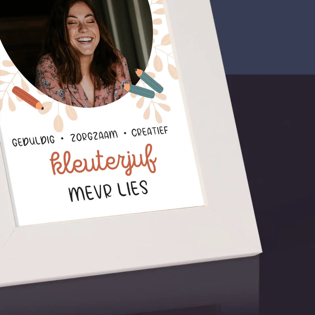 Foto En Handtekening: Kleuterjuf - Fotokader (Horziontaal)