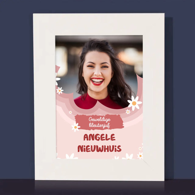 Foto En Handtekening: Geweldige Kleuterjuf - Fotokader (Horziontaal)