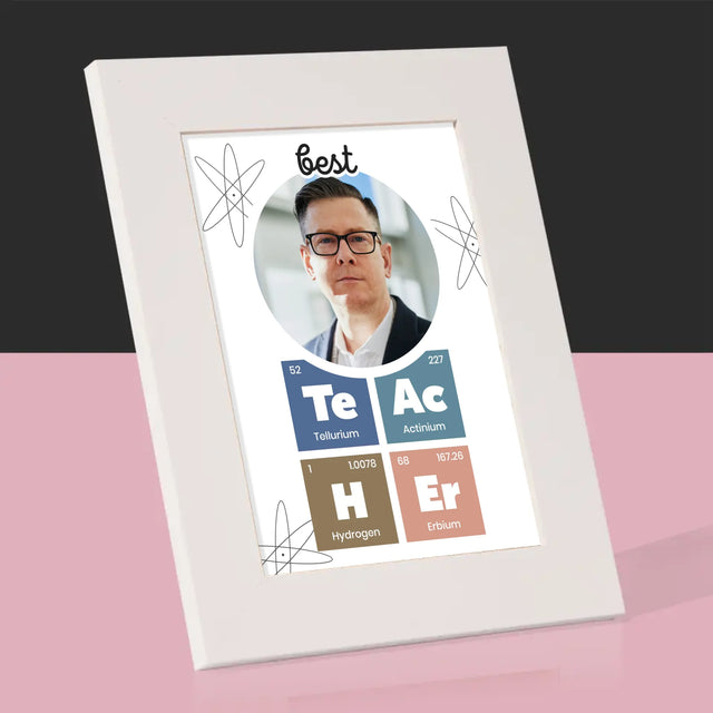 Foto En Handtekening: Teacher Chemische Elementen - Fotokader (Horziontaal)