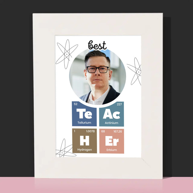 Foto En Handtekening: Teacher Chemische Elementen - Fotokader (Horziontaal)