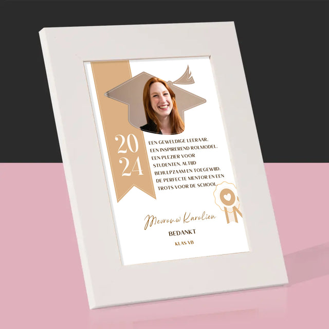 Foto En Handtekening: Diploma Voor De Leerkracht - Fotokader (Horziontaal)