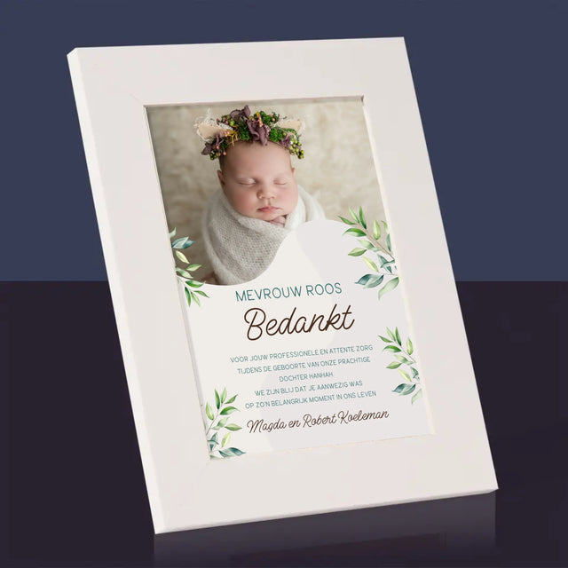 Foto En Handtekening: Bedankt Aan De Vroedvrouw - Fotokader (Horziontaal)