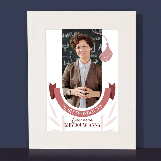 Foto En Handtekening: De Beste Leerares Onder Zon - Fotokader (Horziontaal)