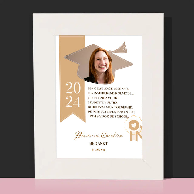 Foto En Handtekening: Diploma Voor De Leerkracht - Fotokader (Horziontaal)