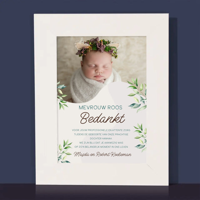 Foto En Handtekening: Bedankt Aan De Vroedvrouw - Fotokader (Horziontaal)
