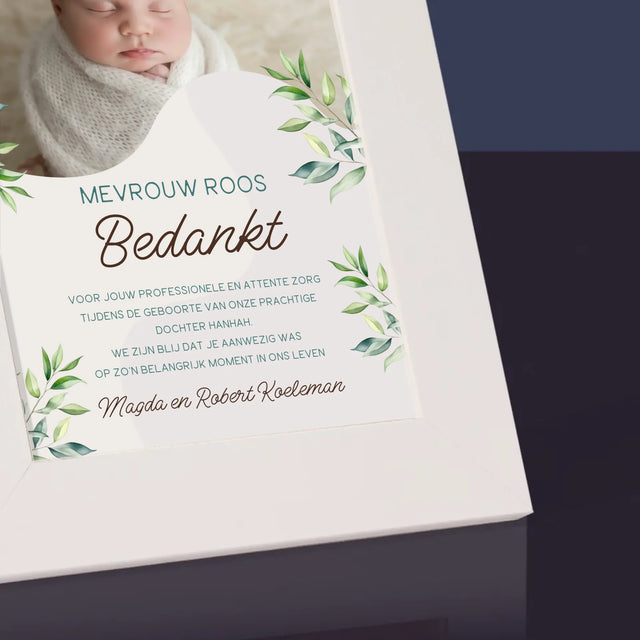 Foto En Handtekening: Bedankt Aan De Vroedvrouw - Fotokader (Horziontaal)