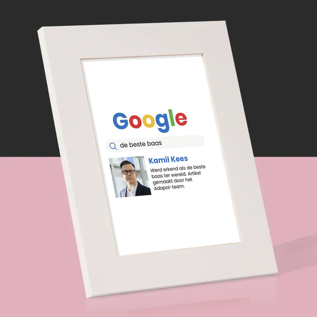 Foto En Handtekening: De Beste Baas Google-Score - Fotokader (Horziontaal)