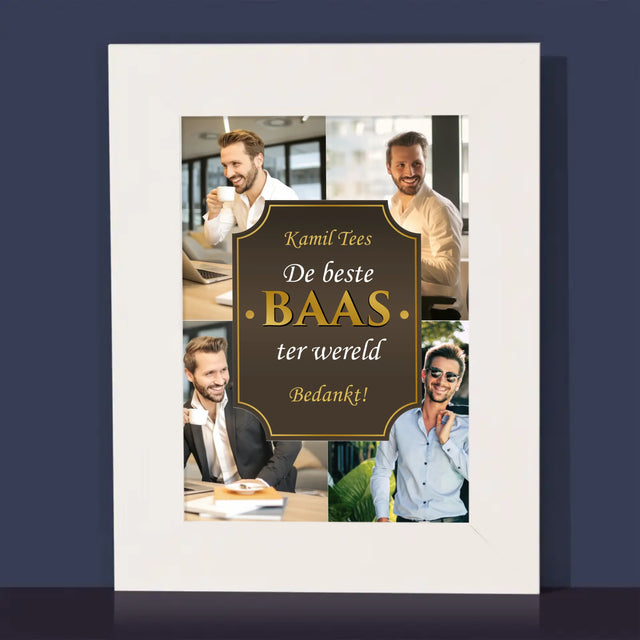 Fotocollage: De Beste Baas Ter Wereld - Fotokader (Horziontaal)