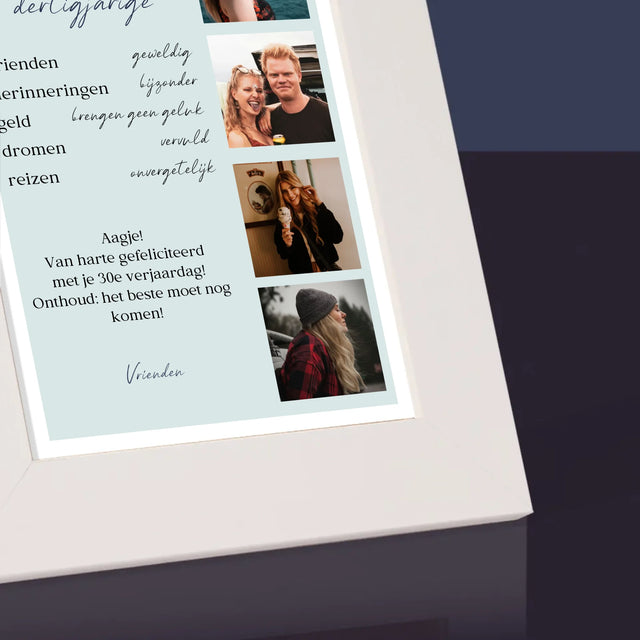 Fotocollage: Getuigschrift Van Een Voorbeeldige Dertiger - Fotokader (Horziontaal)