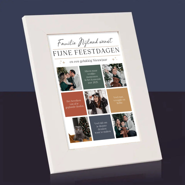 Fotocollage: Fijne Feestdagen, Wensen - Fotokader (Horziontaal)