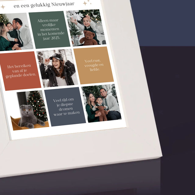 Fotocollage: Fijne Feestdagen, Wensen - Fotokader (Horziontaal)