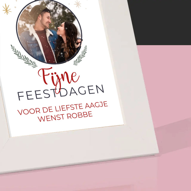 Foto En Handtekening: Fijne Feestdagen Kerstbal - Fotokader (Horziontaal)