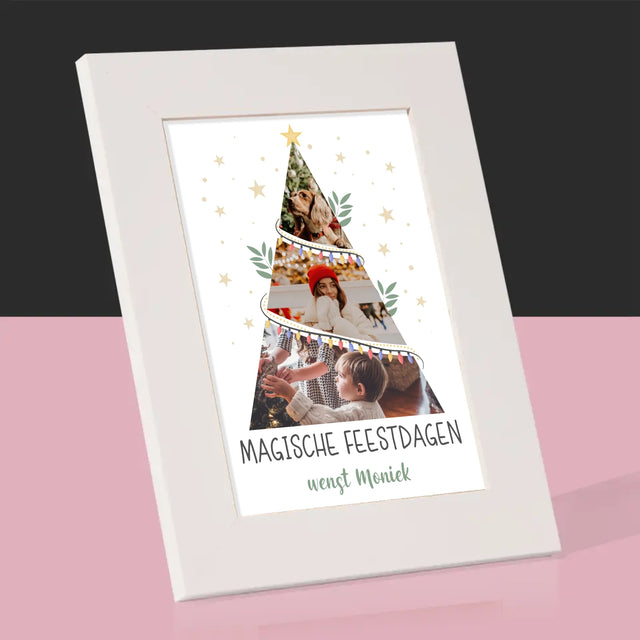 Fotocollage: Kerstboom, Magische Feestdagen - Fotokader (Horziontaal)