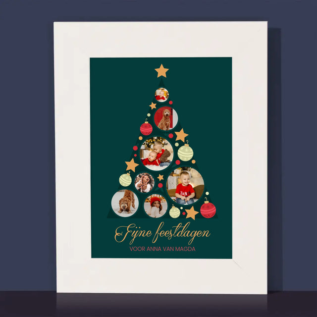 Fotocollage: Kerstboom, Kerstballen - Fotokader (Horziontaal)